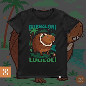 Women&#39;s Black Burbaloni Luliloli Brainrot Shirt - Funny Meme Tee for the Terminally Online