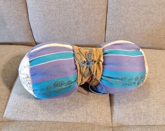 Vintage Brocade Concept Corset Neck Pillow, Shabby Chic Boudoir Neck Rest, Decorative Victorian Style Corseted Soft Bolster