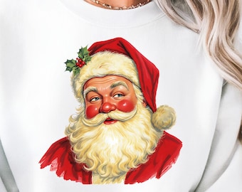 Vintage Santa PNG, Retro Santa Design, Vintage Christmas Shirt Design, Vintage Santa Digital Download, Retro Santa Claus PNG