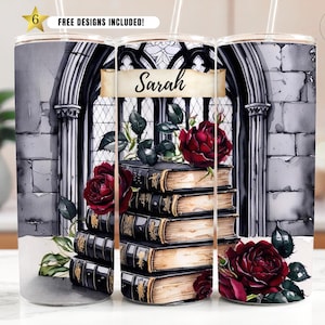 Spersonalizowany Romantasy Book Lover Tumbler Wrap, 20oz Skinny Dark Academia Sublimacja Design, Gothic Fantasy Wrap, Dark Romance PNG
