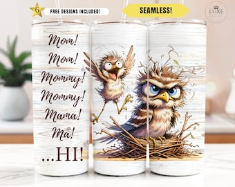 Envoltorio divertido para vaso del Día de la Madre (PNG), diseño de sublimación "Vida de mamá delgada" de 20 oz, vaso sarcástico para mamá, idea de regalo de último minuto para el Día de la Madre