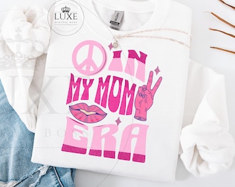 Retro Mom Era png, roze groovy mom Life-sublimatie, jaren 70 esthetisch digitaal ontwerp voor shirts en cadeaus, trendy moeder, png