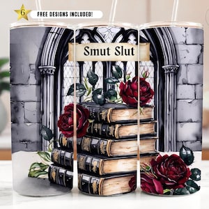 Romantasy Book Lover Tumbler Wrap, 20oz Skinny Sublimacja Design, Prezent Miłośnika Smut, Miłośnicy Smutty Book, Mroczny Romans PNG