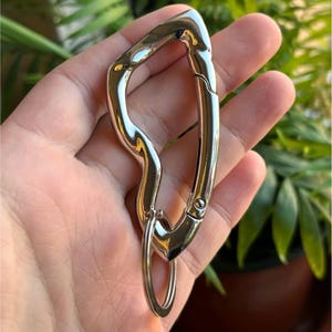 Y2k Carabiner Keychain, Pant keychain, Cyberpunk Silver Key clip Clasp, Belt buckle Keyring | Gift For Him