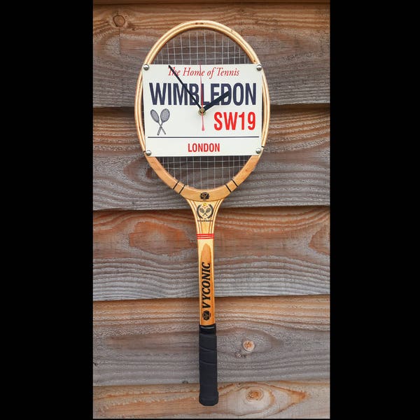 Horloge murale de raquette de tennis Wimbledon