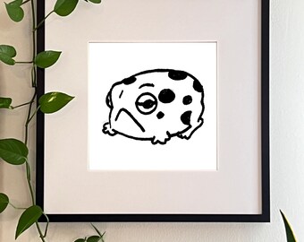 Lámina decorativa imprimible de hada rana patata divertida: paquete de decoración de pared con animales originales en 2 tamaños (descarga digital instantánea).