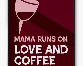 Mama Fuel / Digitale poster / Kunst / Keukenposter / Mamaposter / Grappige poster / Ontwerp