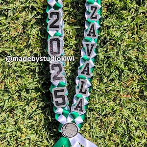 Personalized Graduation Lei – Closed, Satin Ribbon, Two-Color Braided