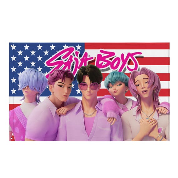 SAJA BOYS American Flag | KPOP Demon Hunters Soda Pop Banner - Etsy