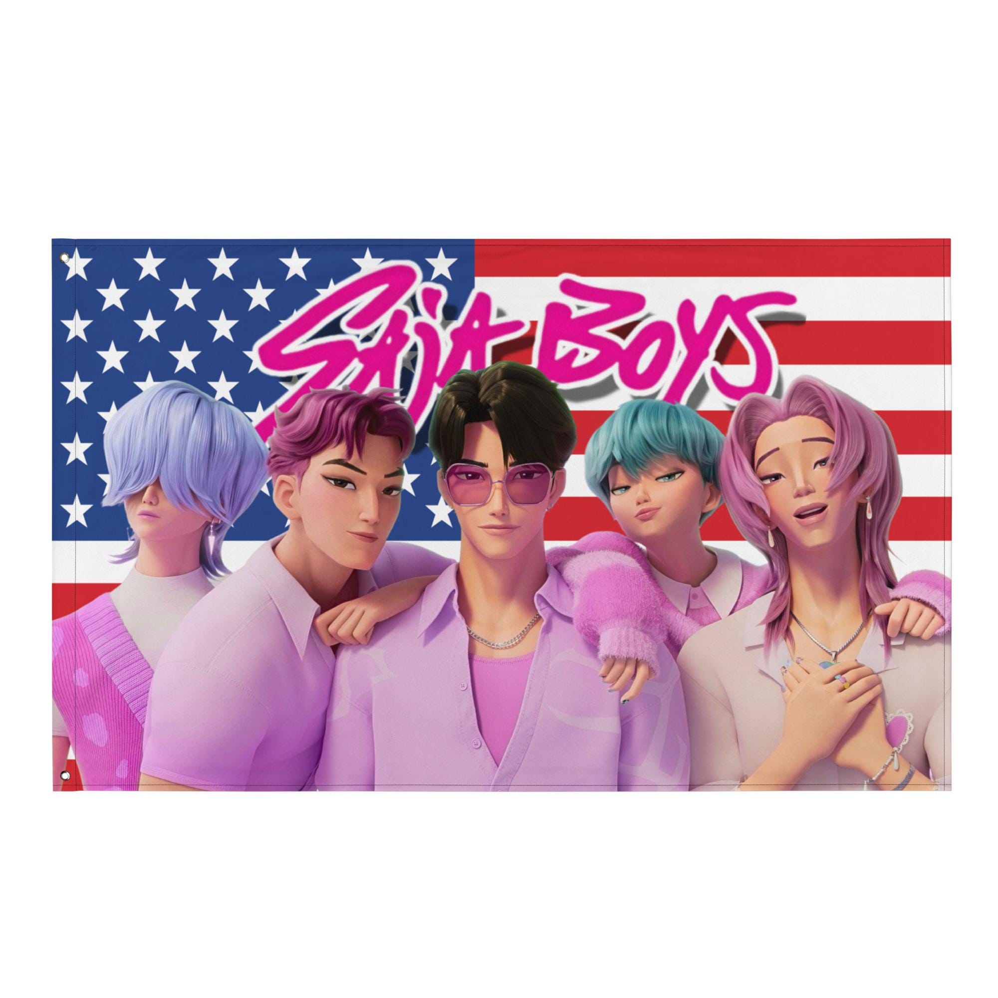 SAJA BOYS American Flag | KPOP Demon Hunters Soda Pop Banner