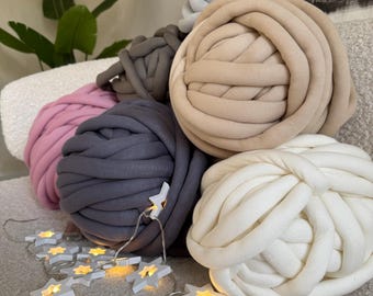 Supersized Cotton Yarn Skein – Mega Chunky Tube Yarn for Arm Knitting Projects