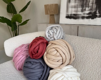 Hilo de algodón supergrueso: proyectos de bricolaje de punto grueso y crochet