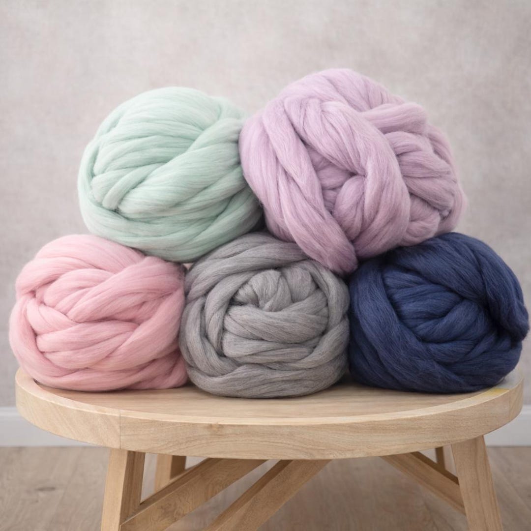 Merino Wool Roving – Super Bulky Chunky Yarn for Arm Knit Blankets - Etsy