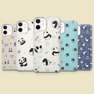 Cute Panda Phone Case Fluffy Animal Cover for iPhone 16 Pro Max 15 14 13 12 11 Plus, Samsung S25 Ultra S24 S23 S22 S21 S20, Pixel 9 8A 7A