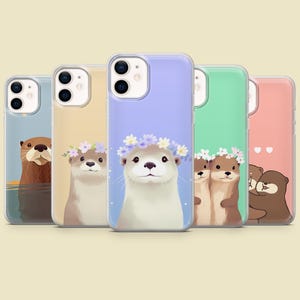 Custodia per telefono Otter, carina e minimalista, per iPhone 16 Pro Max 15 14 13 12 11 Plus, Samsung S25 Ultra S24 S23 S22 S21 S20, Pixel 9 8A 7A