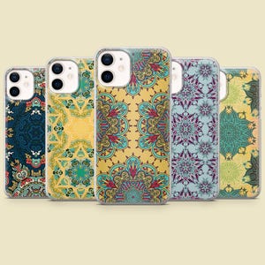 Mandala Phone Case Sacred Geometry Art Cover for iPhone 16 15 14 13 12 11, Samsung S25 S24 S23, Pixel 9 8A 7A