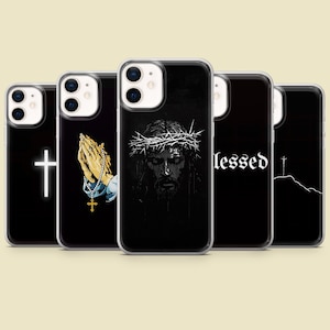 Christian Phone Case Cross Jesus Cover for iPhone 16 Pro Max 15 14 13 12 11 Plus, Samsung S25 Ultra S24 S23 S22 S21 S20, Pixel 9 8A