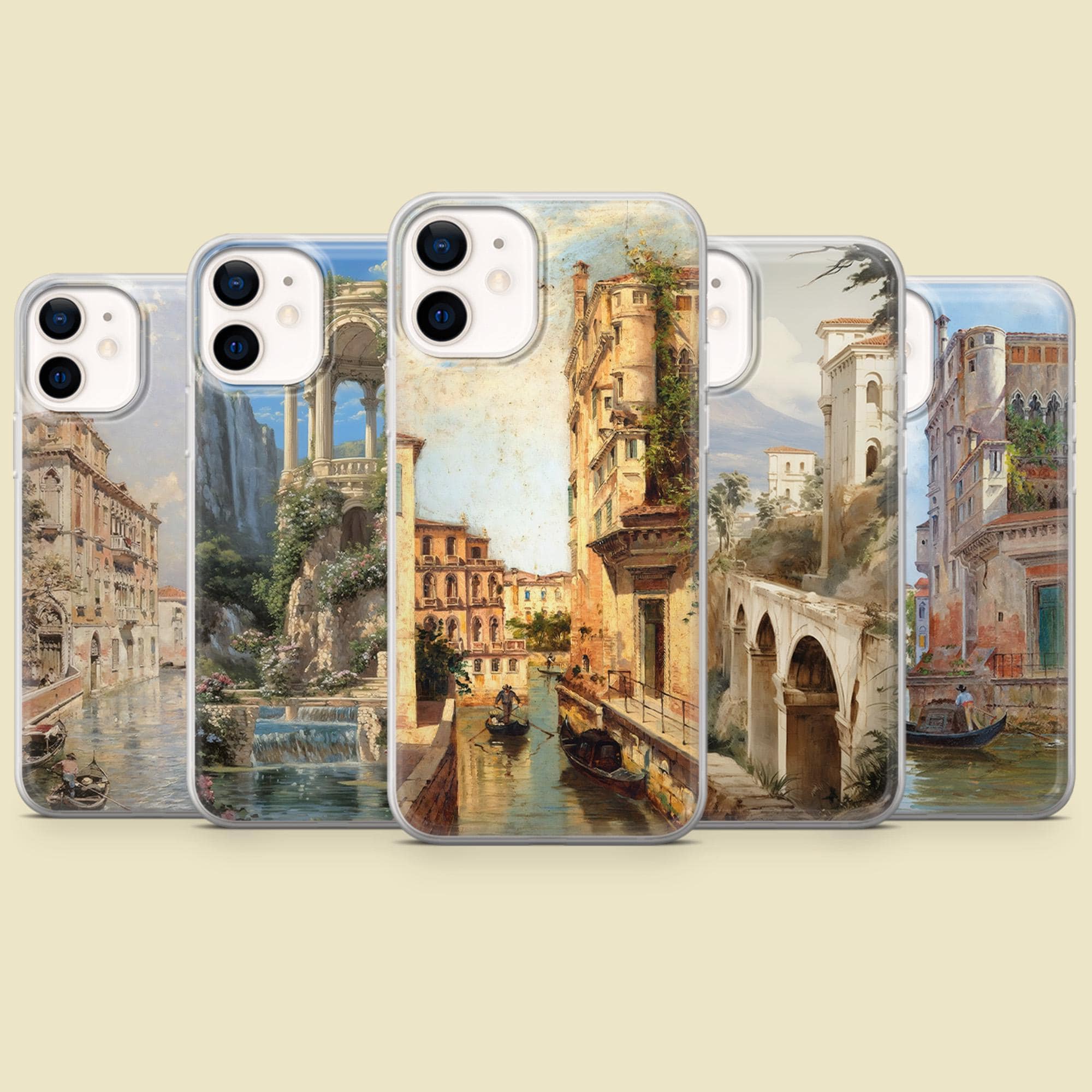 Italy Phone Case Venice Oil Painting Cover for iPhone 16 Pro Max 15 14 13 12 11 Plus, Samsung S25 Ultra S24 S23 S22 S21 S20, Pixel 9 8A 7A