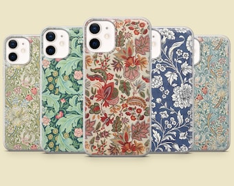 William Morris Phone Case Arts and Crafts Art Deco Cover for iPhone 16 Plus, 14, 13, 12, 11, Samsung S25, S24, S23, S22, A16, A55, Pixel 9 8