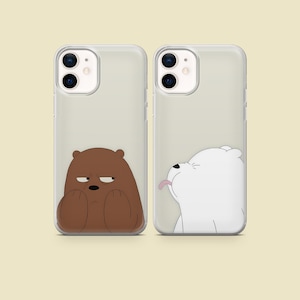 Schattige beren Bijpassend stel Telefoonhoesje Funny Love Cover fit voor iPhone 16 Pro Max 15 14 13 12 11 XS Plus Samsung S24 S23 A55 A54 Pixel 7 8