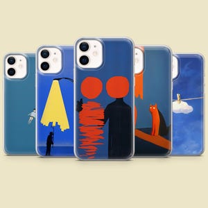 Custodia per telefono con arte minimalista, estetica surreale, per iPhone 16 Pro Max 15 14 13 12 11 Plus, Samsung S25 Ultra S24 S23 S22 S21 S20, Pixel 9
