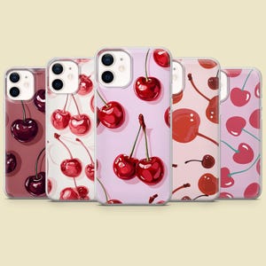 Cherry Handytasche Sommer Fruit Cover für iPhone 16 Pro Max 15 14 13 12 11 Plus, Samsung S25 Ultra S24 S23 S22 S21 S20, Pixel 9 8A 7A
