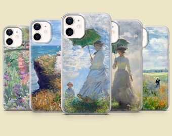 Monet Phone Case Famous Art Claude Monet Paintings Cover for iPhone 16Pro, 15, 14, 13, 12, Samsung S25, S24, S23, S22, A16, A55, Pixel 9, 8A