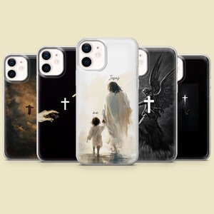 Christian Phone Case Cross Jesus Cover for iPhone 16 Pro Max 15 14 13 12 11 Plus, Samsung S25 Ultra S24 S23 S22 S21 S20, Pixel 9 8A