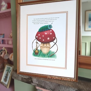 Alice in Wonderland Quote Art - &quot;Who Are You?&quot; Caterpillar Painting - Fantasy Print for Book Lovers