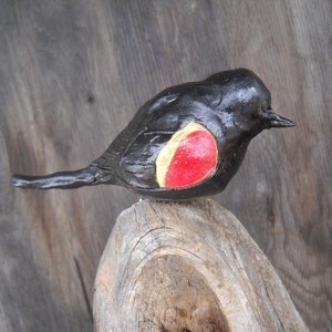 Stoneware Red Winged Blackbird image 1