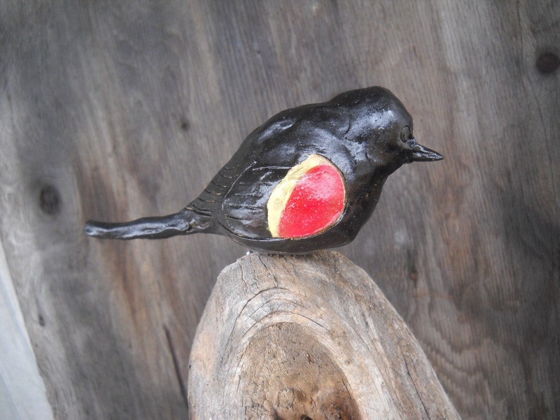 Stoneware Red Winged Blackbird image 1