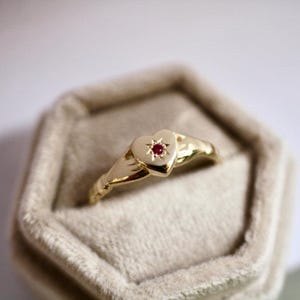 14K Yellow Gold Claddagh Ring Hands Clasped Secret Heart Love Friendship Ring Hold Your Hand Gimmel Ring Hands Ring Pinky Love Ring For Her