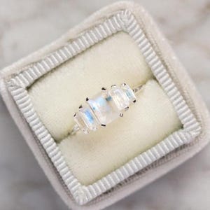 Natural Moonstone Ring, Engagement Ring, Statement Ring, Wedding Ring, Rose Gold Ring, Sterling Silver Ring,14K Solid Gold Ring Gift For Her