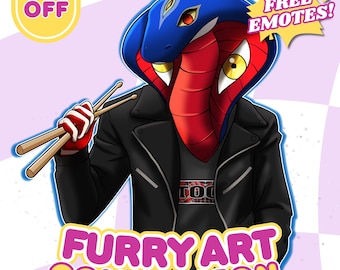 Half Body Package | Custom Furry Art Commission, Bust-up PFP, Anime Portrait, Fursona Couple, Anthro