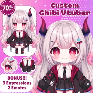 CUSTOM CHIBI VTUBER | Custom Vtuber Model, Live2D character, Vtuber Character, Live2d Model, Anime Art, Anime Character, Vtuber Design