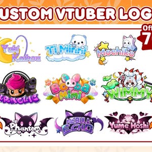 Custom Cute Vtuber Logo | Vtuber Logo, Custom VTuber Logo Commission, Cute Vtuber Logo, Kawaii Logo, PNGTuber Logo for Twitch, Discord