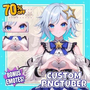 Custom PNGTuber Model | Anime Avatar for Streaming | VTuber PNG Commission, Cute Custom PNGTuber | Twitch & YouTube Avatar, Chibi PNGTuber