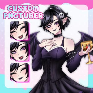 Pack Voix + Clignement d'yeux | Modèle de streaming anime | Création de personnage PNGtuber personnalisé, émoticônes gratuites