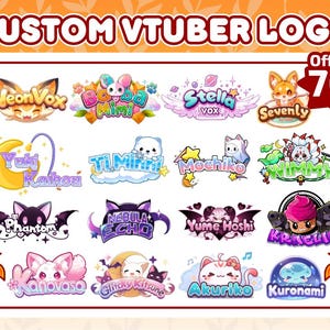 Custom Cute Vtuber Logo | Vtuber Logo, Custom VTuber Logo Commission, Cute Vtuber Logo, Kawaii Logo, PNGTuber Logo for Twitch, Discord