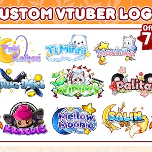 Benutzerdefiniertes niedliches VTuber Logo | Kawaii PNGTuber Logo für Twitch & Stream | Chibi Animierte Logo Kommision