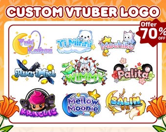 Benutzerdefiniertes niedliches VTuber Logo | Kawaii PNGTuber Logo für Twitch & Stream | Chibi Animierte Logo Kommision