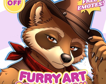 Custom Furry Art Commission, Bust-up PFP, Anime Portrait, Fursona Couple, Anthro