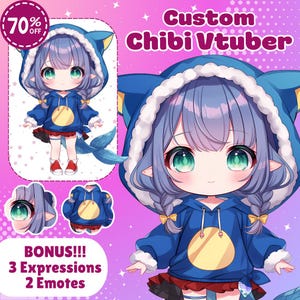 CUSTOM CHIBI VTUBER | Custom Vtuber Model, Vtuber Character, Anime Art, Anime Character, Live2D character, live2d model, Vtuber Design