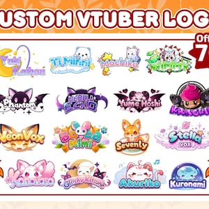 Custom Vtuber Logo, Cute Kawaii Logo and Animated logo stream on twitch, kick, youtube for Vtuber and PNGtuber Character