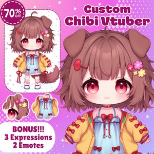 CUSTOM CHIBI VTUBER | Custom Vtuber Model, Vtuber Character, Anime Art, Anime Character, Live2D character, live2d model, Vtuber Design