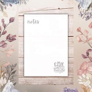 Inspirational A5 Notepad: Bible Verse, Psalm 46, Handmade Stationery