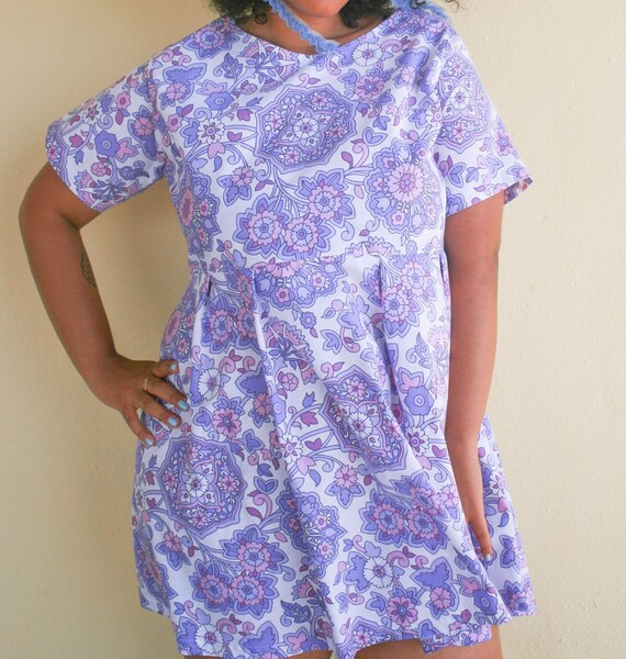 plus size purple floral dress
