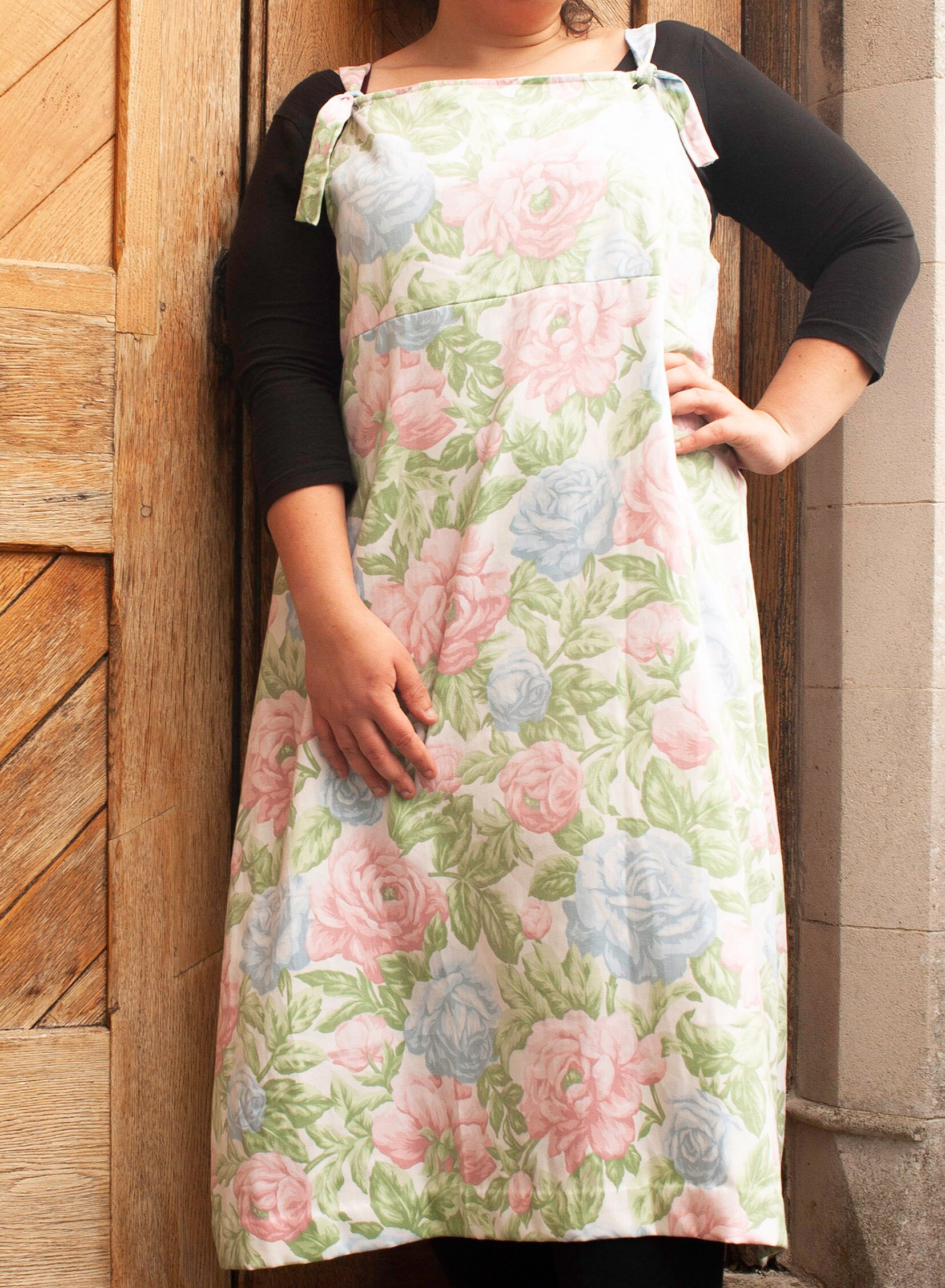 UPCYCLED floral print cotton pinafore dress o.o.a.k. unique Etsy