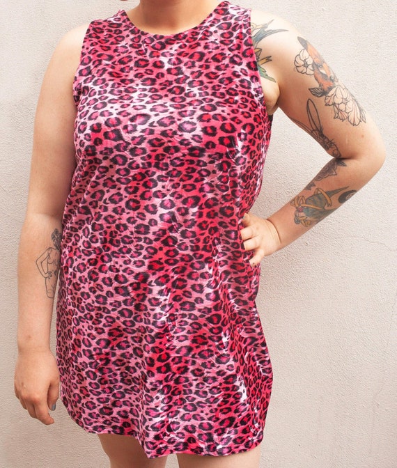 hot pink leopard print dress