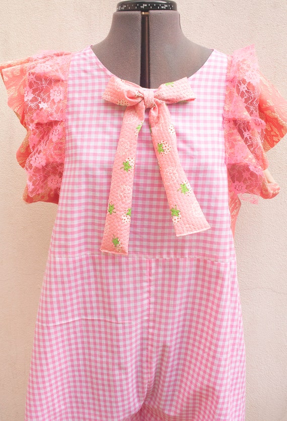 pink gingham playsuit